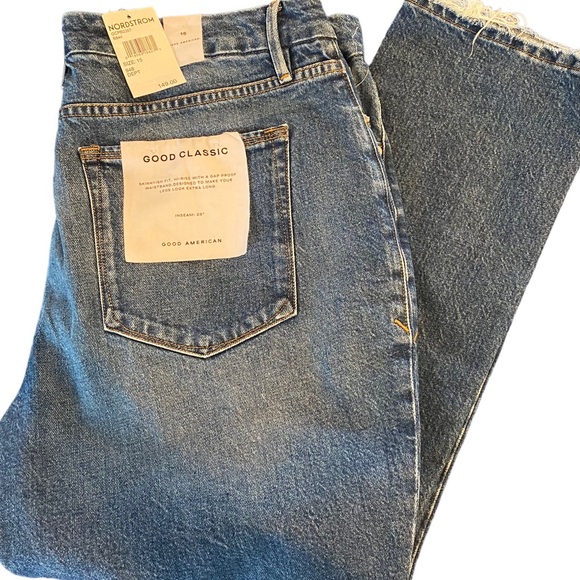 Good American Good Classic Skinnyish Fit High Rise Womens 15 Inseam 28 NWT New - Picture 3 of 10